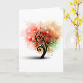 ハートツリーカード カード (黄色い花)