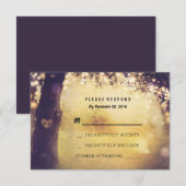 ハートツリーライトウェディングRSVPカード 出欠カード (正面/裏面)