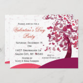 ハートツリーランドスケープバレンタインデーパーティー 招待状 (正面/裏面)