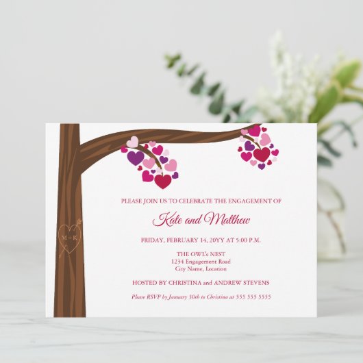 ハートツリー婚約パーティ 招待状 (スタンド正面)