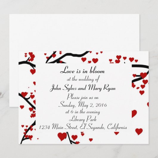 ハートツリー 招待状 (正面/裏面)