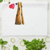 ハートツリーvalentine water color art キッチンタオル (折り畳み)