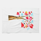 ハートツリーvalentine water color art キッチンタオル (横)