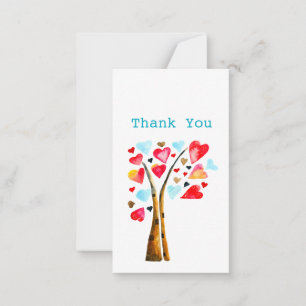 ハートツリーvalentine water color art ノートカード