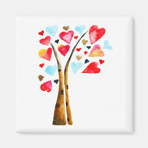 ハートツリーvalentine water color art マグネット