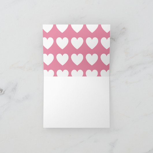 ハートティアラクラウン折り畳みパーソナライズされたノートカード サンキューカード (内部)