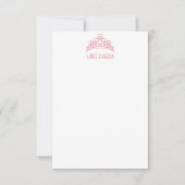 ハートティアラパーソナライズされたクラウンノートカード サンキューカード (正面)