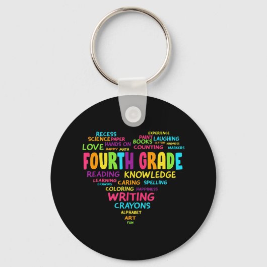 ハートティー4年生チーム先生学生バックT キーホルダー (正面)