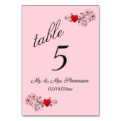 ハートテーブル番号 テーブルナンバー (裏面)