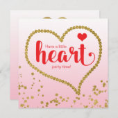 ハートテーマファミリー懇親会誕生会 招待状 (正面/裏面)