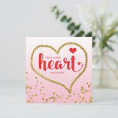 ハートテーマファミリー懇親会誕生会 招待状 (スタンド正面)