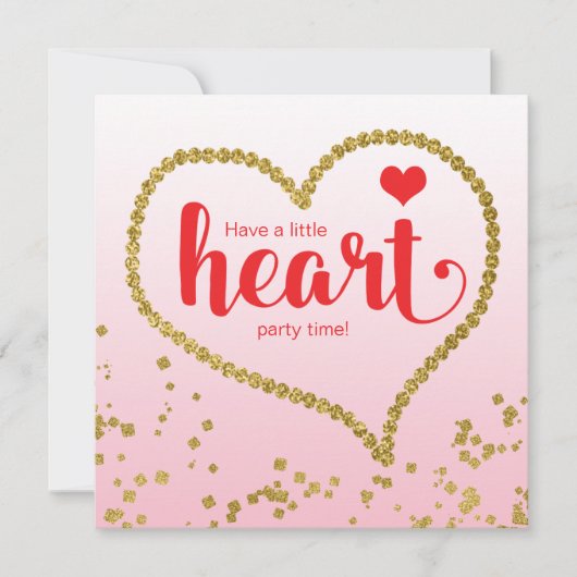 ハートテーマファミリー懇親会誕生会 招待状 (正面)