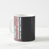 ハートディジーズ啓発2月アメリカ国旗リボンR コーヒーマグカップ (正面左)