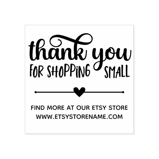 ハートディバイダーありがとうショッピング小 ラバースタンプ (インプリント)