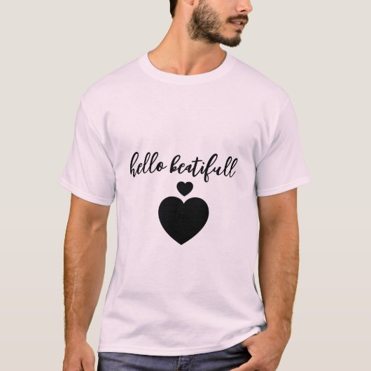 ハートデザインのハーフスリーブTシャツ Tシャツ (正面)