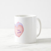ハートデザインのマグカップ - 前向きに コーヒーマグカップ (正面右)