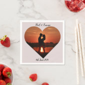 ハートデザインパーソナライズされた写真 スタンダードカクテルナプキン (インサイチュ)