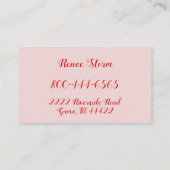 ハートデザイン爪、 ネイル名刺 名刺 (裏面)