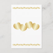 ハートデザイン金ゴールドカラーウェディングレセプション エンクロージャーカード (裏面)