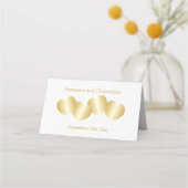 ハートデザイン金ゴールドカラー結婚ズ プレイスカード (裏面)