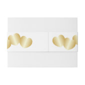 ハートデザイン金ゴールドカラー結婚ズ 招待状ベリーバンド (裏面例)