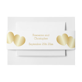 ハートデザイン金ゴールドカラー結婚ズ 招待状ベリーバンド