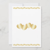 ハートデザイン金ゴールドカラー結婚式招待状 招待状 (裏面)