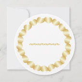 ハートデザイン金ゴールドカラー結婚式招待状 招待状 (裏面)