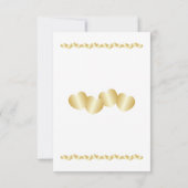 ハートデザイン金ゴールドカラーbridesmaid要求 招待状 (裏面)