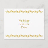 ハートデザイン金ゴールド色結婚式の日付を保存 案内ポストカード (正面)