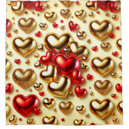 ハートデザイン シャワーカーテン