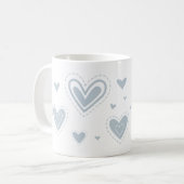 ハートデザイン、シンプルハートデザイン、グレーハート コーヒーマグカップ (正面左)