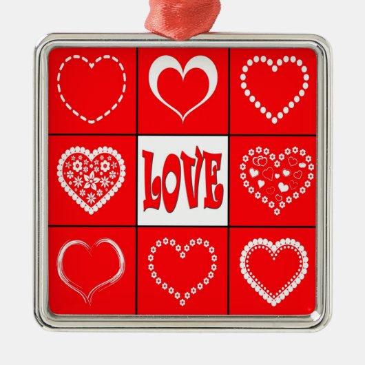 ハートデザイン メタルオーナメント (正面)
