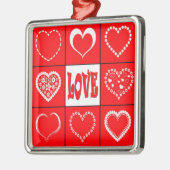 ハートデザイン メタルオーナメント (左)