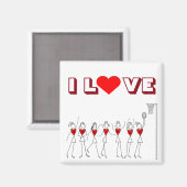 ハートデザインIラブネットボール マグネット (正面/裏面)