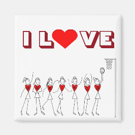 ハートデザインIラブネットボール マグネット