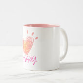 ハートデザインMUG ツートーンマグカップ (正面右)