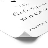 ハートデザートのケーキのサイン結婚をお待ち下さい ポスター (角)