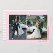 ハートデュオピンクバレンタインデーの写真カード シーズンカード (正面/裏面)