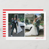 ハートデュオ ホワイト バレンタインデー フォトカード シーズンカード (正面/裏面)