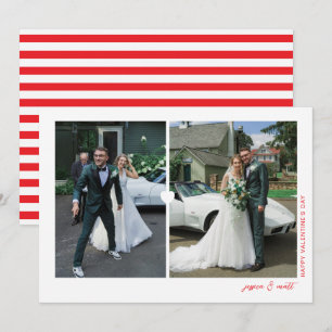 ハートデュオ ホワイト バレンタインデー フォトカード シーズンカード