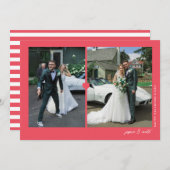 ハートデュオ 赤 バレンタインデーの写真カード シーズンカード (正面/裏面)