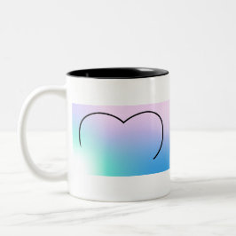 ハートトップの卒業されたパステルの背景 ツートーンマグカップ
