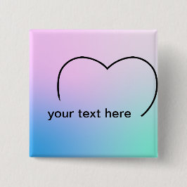 ハートトップの卒業されたパステルの背景 缶バッジ