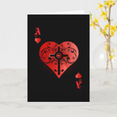 ハートトランプのポーカーエースカジノ カード (黄色い花)