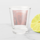 ハートトランプのポーカー遊の赤のカードスーツ ショットグラス (裏面)