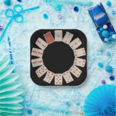 ハートトランプ円 ペーパープレート (パーティー)