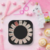 ハートトランプ円 ペーパープレート (パーティー)