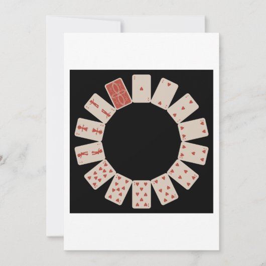 ハートトランプ円 招待状 (正面)