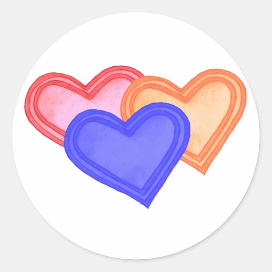 ハートトリオステッカー ラウンドシール (正面)